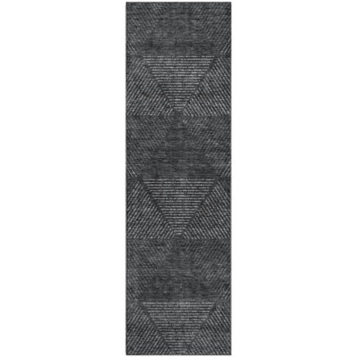 Premium Machine Washable Prisco Charcoal Rug