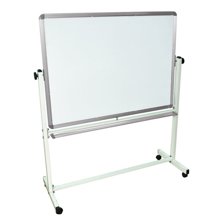 Portable Adjustable Reversible Easel with Two-Sided 24 x 36 Magnetic  White Enamel Coated Steel Whiteboard surface with Flipchart Holder