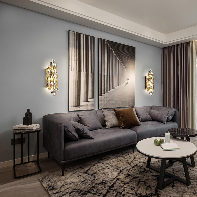 Applique murale en cristal gris fumé - Luminaire de luxe moderne pour l'éclairage intérieur