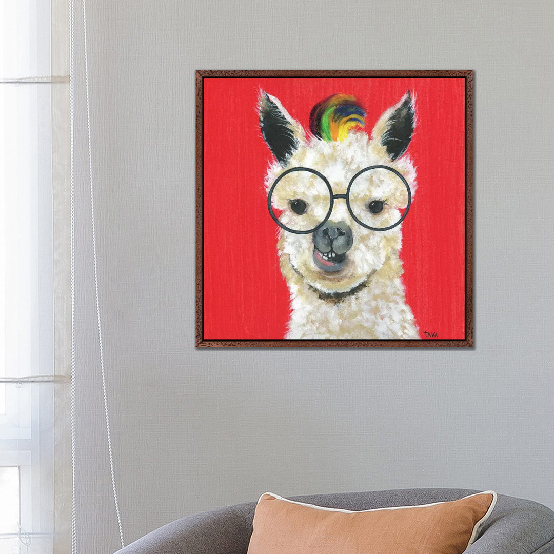 Llama Rockstar von Tava Studios - Galerie-verpackte Leinwand Giclée auf Leinwand