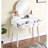 Vanity And Stool In White - Contemporary Look, Metal Drawer Pull, 15.75"D Table Top, 30.24"H Design, Solid Rubberwood Frame, 19.68" Mirror Diameter,-14282497