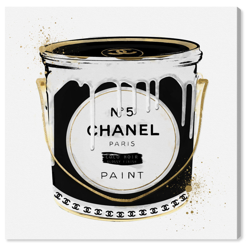 « Fashion Paint Noir » - impression sur toile, Toile tendue, H 12 po x l 12 po