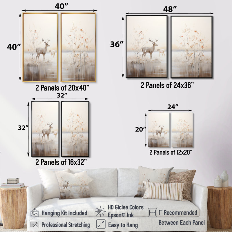 Décoration murale Beige, H 40 po x l 40 po, Impression encadrée flottante, Doré