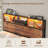 Bed Frame With Led Headboard & Charging Ports, Rustic Wood Platform Full Bed Frame, 6 Storage Drawers And Display Shelf, Heavy-duty Metal Frame, No Box Spring Needed-2097263095