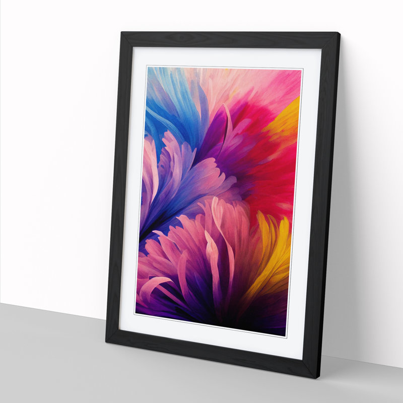 Chrysanthemum Flower - Single Picture Frame Print, 64cm H x 46cm W, Oak Framed