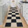 Modern Easy Jute Rug Washable Rug with Non Slip TPR Backing, Neutral Checkered Carpet, Durable UV Resistant Printed Mats, Non Shedding Low Pile Foldable Floor Covering for Living Room