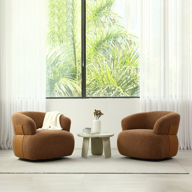 Eiryn 32'' Wide Chenille Swivel, Rust Chenille