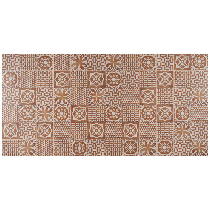 Angela Harris Mediterra Kasma Terracotta Decor 8X8 Matte Porcelain Tile