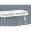Bureau d'ordinateur, bureau personnel, ordinateur portable, installation à gauche, à droite, tiroirs de rangement, L 40 po, travail, stratifié blanc, métal blanc, contemporain, moderne-1444232244