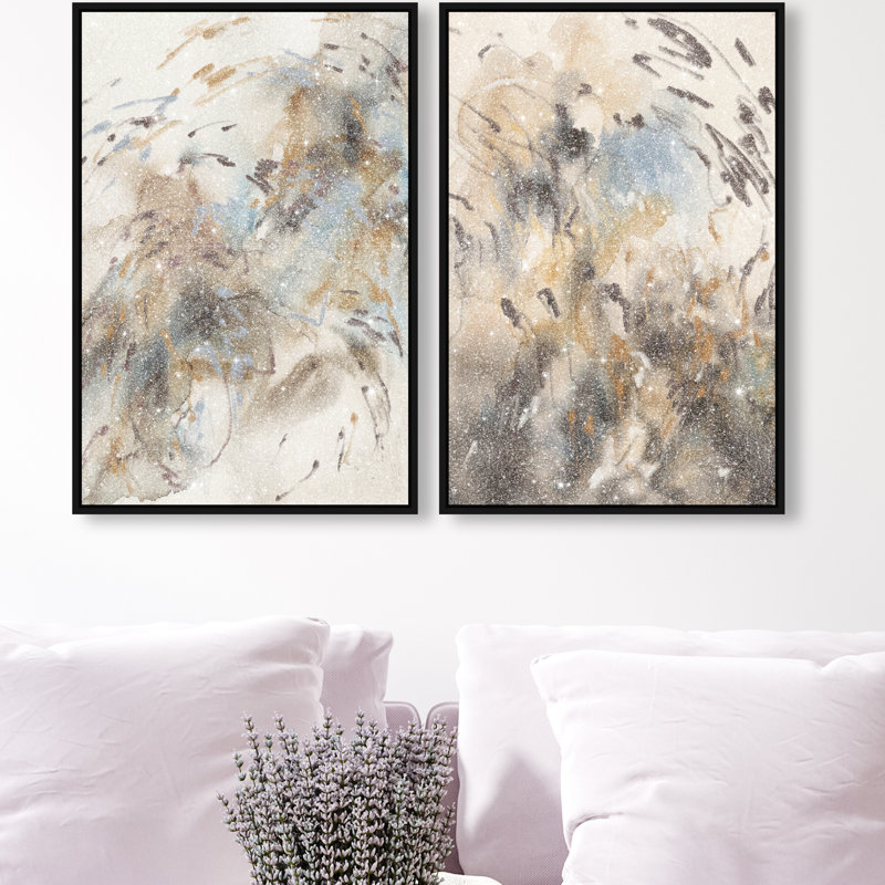 Mindfulness Set Set by Oliver Gal, 50"H x 34"W, Black Floater Frame