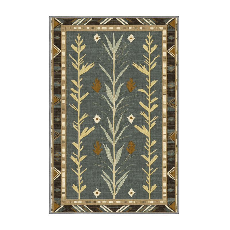  Tapis lavable à motif floral du sud-ouest Desert Flora, Rectangulaire 2 pi x 3 pi