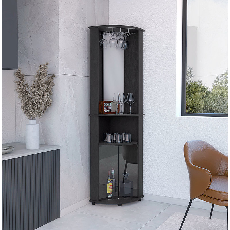 Armoire de bar d'angle, Noir