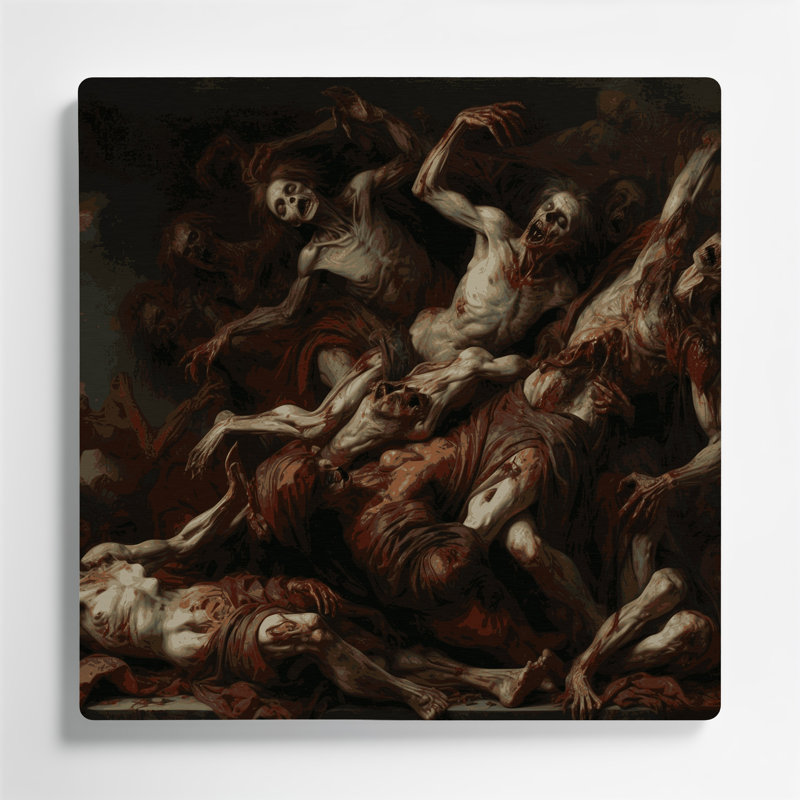 Zombies d'Halloween, art mural en métal brun, H 12 po x l 12 po