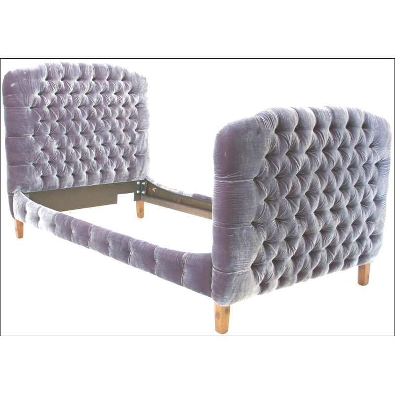 Upholstered Twin Bed, Mont Blanc Winter Pine, Brushy Bayou