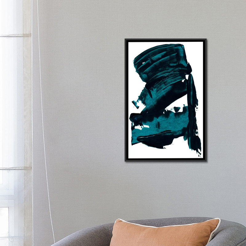 « blue rêves » par albina bratcheva, reproduction d’art, Toile avec cadre noir, H 26 po x l 18 po x P 1,5 po