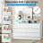 6 Drawer Dresser with Charging Station & LED Lights, Modern Chest with Power Outlets for Bedroom-392816857