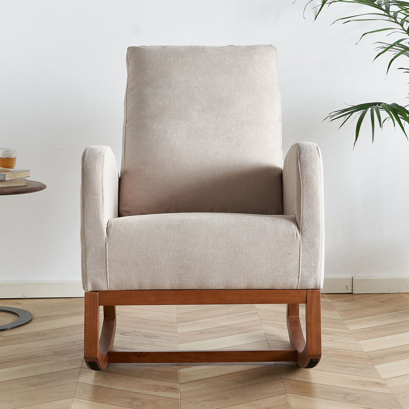 Chaise berçante moderne en lin 27,56 po