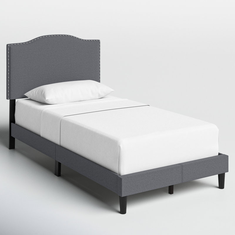 Arne Upholstered Platform Bed, Twin, Gray