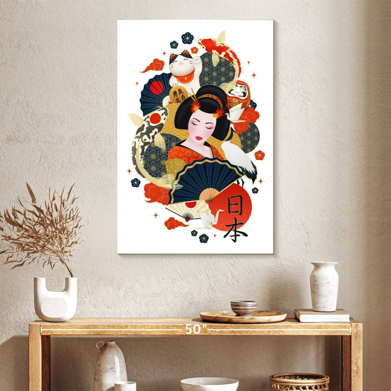 Geisha japonaise, H 39 po x l 26 po
