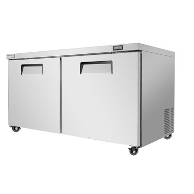 VITLIFE 48" W Commercial Under Counter Refrigerator, 13.1 Cu.ft, 2 Doors,Stainless Steel Worktop Under counter Fridge for Restaurant, Bar, Shop