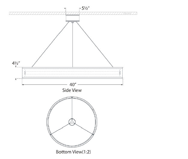 Chapman & Myers Connery 40" Ring Chandelier, Antique-Burnished Brass