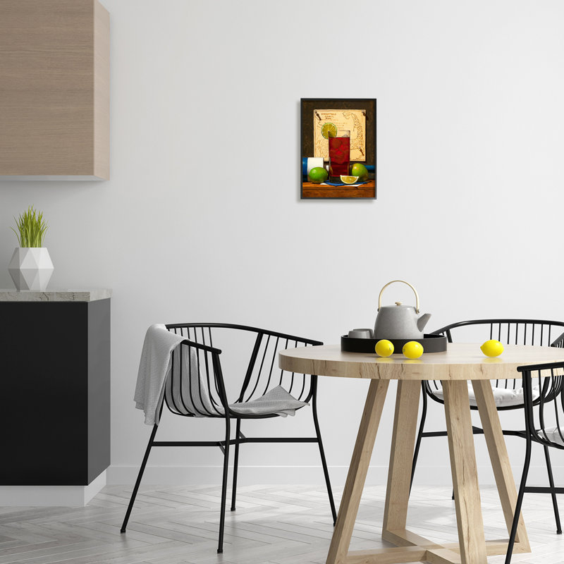 Fruits, boissons, vie de fond de carte du Massachusetts par Todd M. Casey - Peinture, Giclée encadrée noir minuit