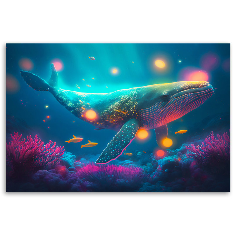 Magical Whale - No Frame Print on Canvas, 70cm H x 100cm W
