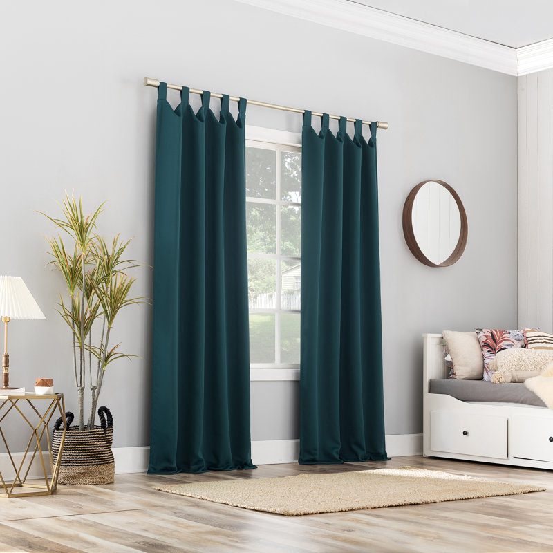 Thermal Blackout Tab Top Curtain Panel - Basics by Wayfair™, 40" W x 84" L, Teal