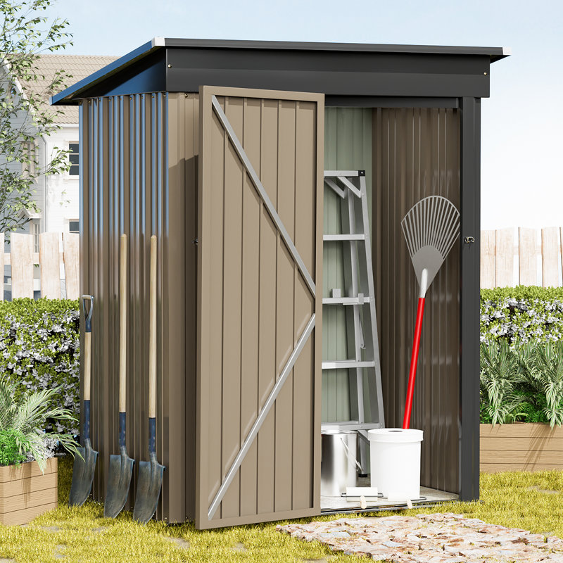 Outdoor 5 ft. W x 3 ft. D Material Storage Shed, Brown