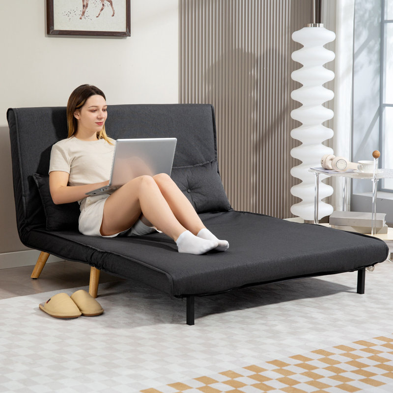 120Cm Sofa Bed, Charcoal Grey