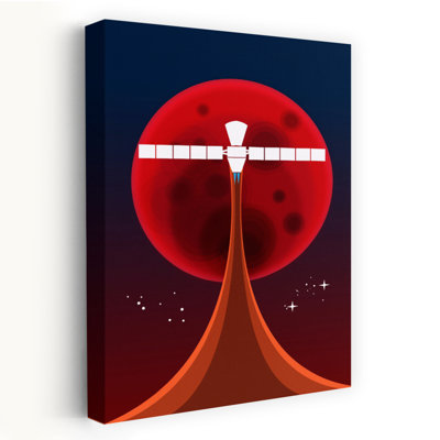 Lunar Satellite Launch Abstract Contemporary Landscape Nature Wall Art Print