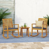 Brookport Teak 2 - Person Patio Conversation Sets with Cushions