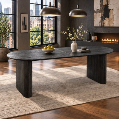 Table contemporaine extensible avec panneau de fibres à densité moyenne, table de salle à manger, table de bureau et table basse pour les salles à manger, les bureaux à domicile et les espaces de vie