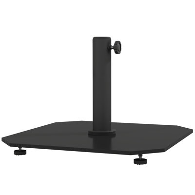 Square Patio Umbrella Base, 41 lbs Metal Umbrella Stand Base with Adjustable Foot Pads, Heavy Duty Patio Umbrella Holder for 1.3"/1.5"/1.9" Umbrella Poles for Outdoor, Lawn, Poolside