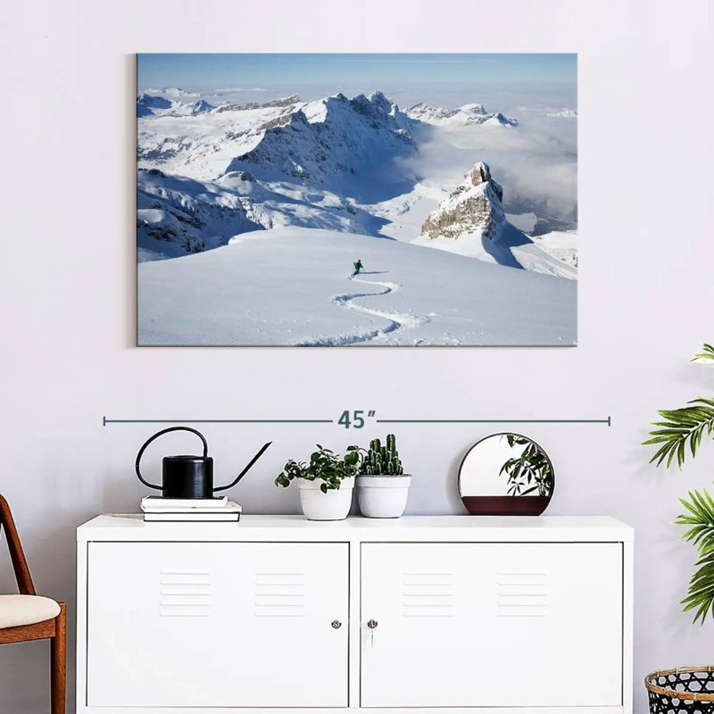 Sireci Skier In Powder Snow, 26" H x 39" W