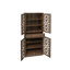 Armoire 4 portes en noyer avec 1 tiroir, capacité de 210 lb, porte à motif symétrique, tablettes intérieures réglables, résistant aux rayures, imperméable, charnière à 180 degrés, charge de 210 lb, 4 portes étincelantes, installation facile, imperméable