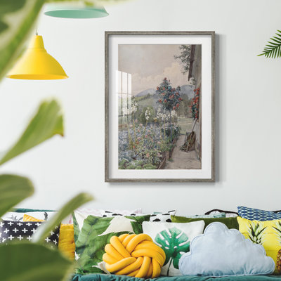 Motif floral rétro - impression encadrée