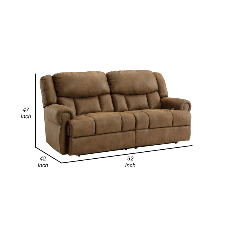 Upholstered 92'' Reclining Sofa, Power