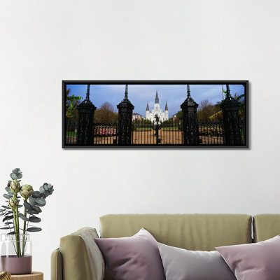 Vue panoramique de la cathédrale Saint-Louis, Nouvelle-Orléans, Louisiane - reproduction de photo sur toile tendue