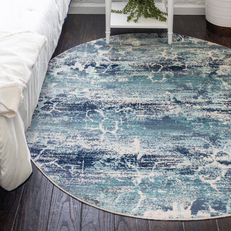 Abstract Indoor Rug, Round 3'7"