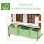 Poulailler en bois PawHut 119 cm avec pondoir, clapier surélevé pour jardin, poulailler portatif avec enclos et bac de nettoyage