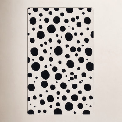 Camey Ivory Black Hand-Tufted Rug