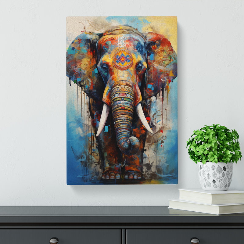 Elephant Informel - Wrapped Canvas, 50cm H x 35cm W x 3cm D