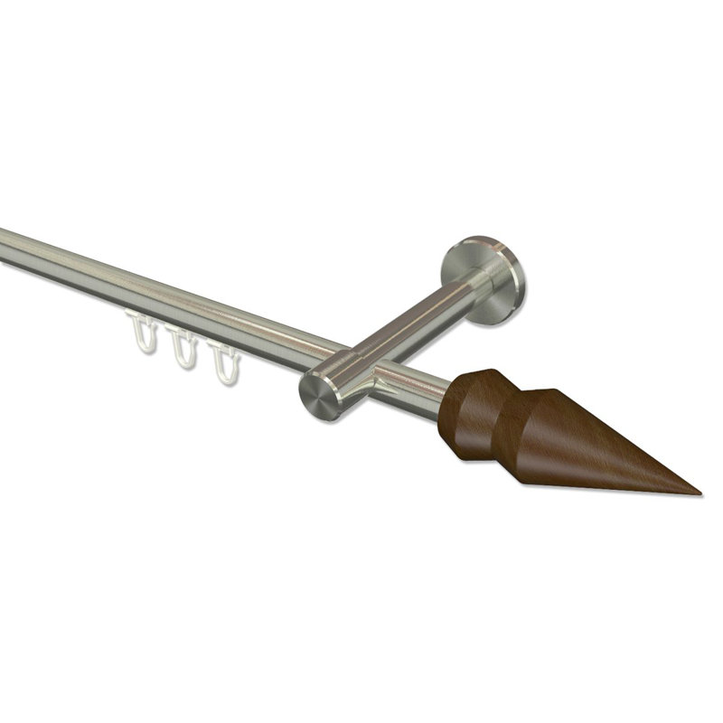 Vicky Adjustable Bay Window Single Curtain Rod, 5cm H x 480cm W x 15cm D