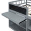 Lit mezzanine simple gris avec bureau roulant - Étagère et tiroir-1627903746