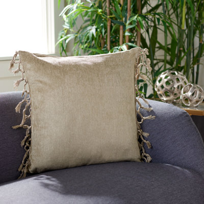 Dandria Tassels Chenille Reversible Throw Pillow