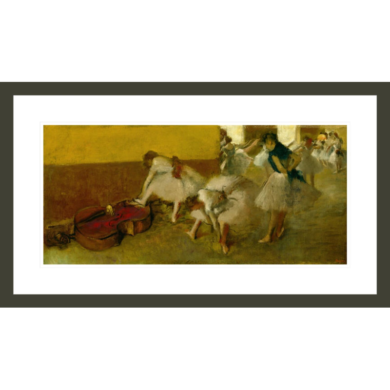 «Dancers in the Green Room» par Edgar Degas, impression giclée encadrée, H 17,04 po x l 29,5 po