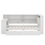 Lit plateforme en bois avec tablettes de rangement, tiroirs, station de charge, DEL, bureau et tête de lit tapissier-139011373-139011372