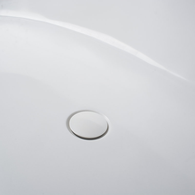 59" x 30" Freestanding Soaking Solid Surface Bathtub, 67" L x 32" W
