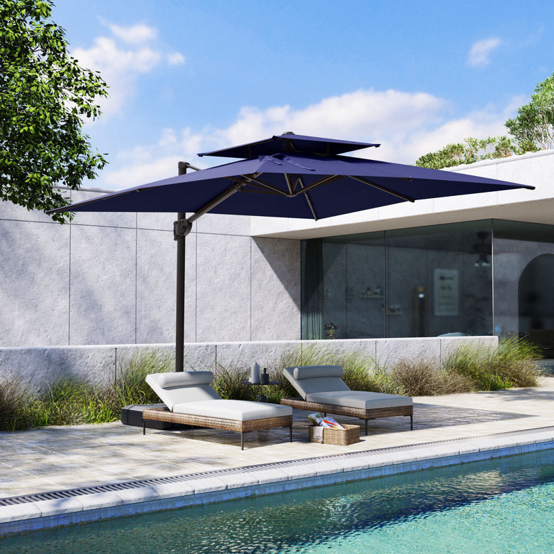 Jauhen 128' X 104'  Cantilever Umbrella, Weighted Base Does Not Include, Marine